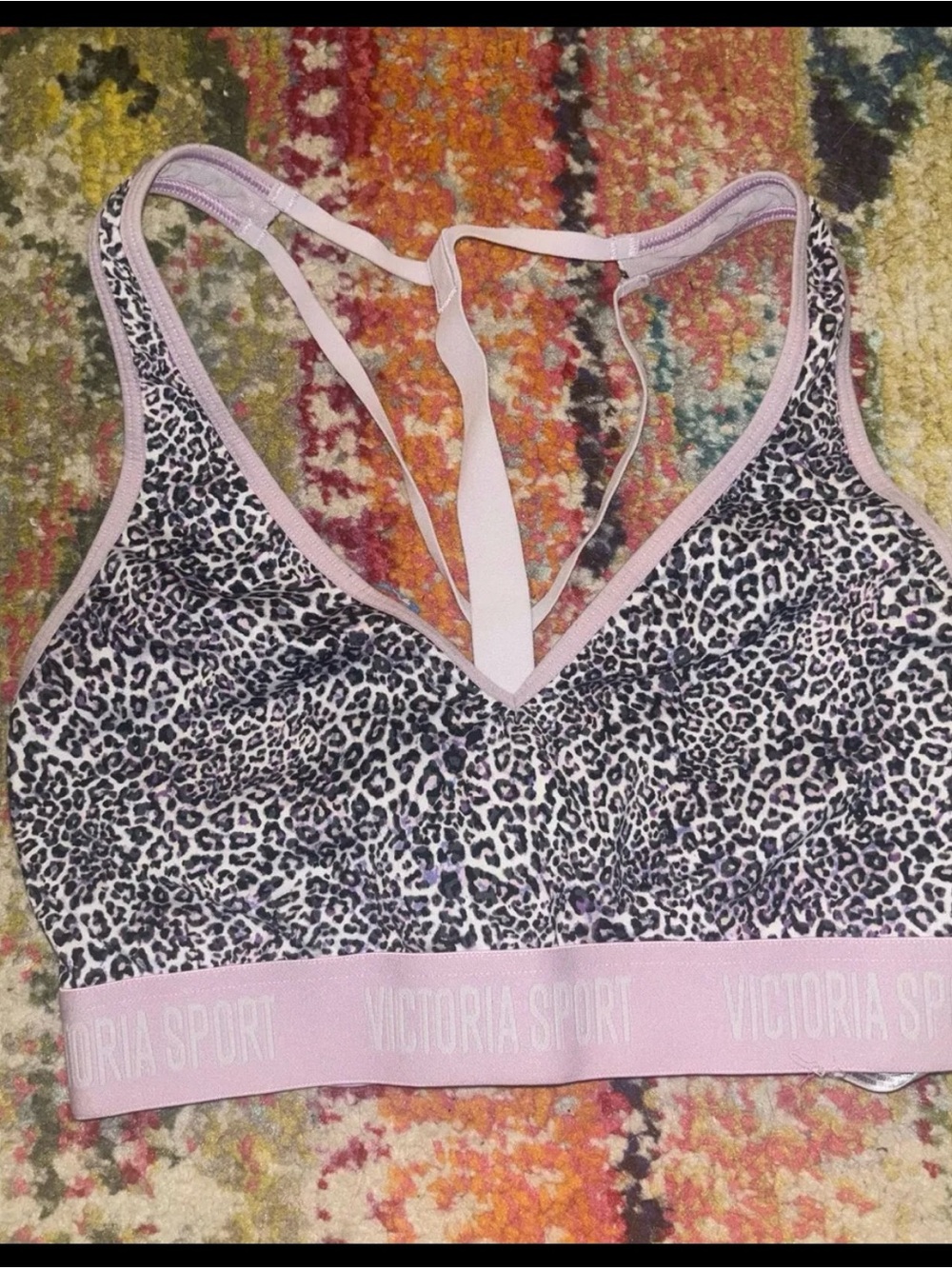 PINK Victoria's Secret Pink Trim Leopard Sports Bra